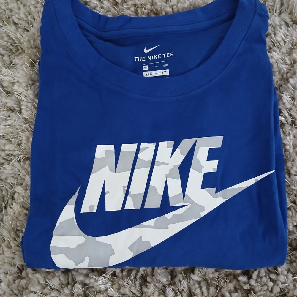 Nike Blue Camo Logo Tee